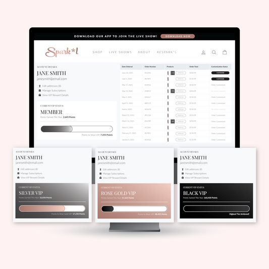 Customer Account Website Page