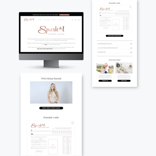 Sizing Guide Website Page