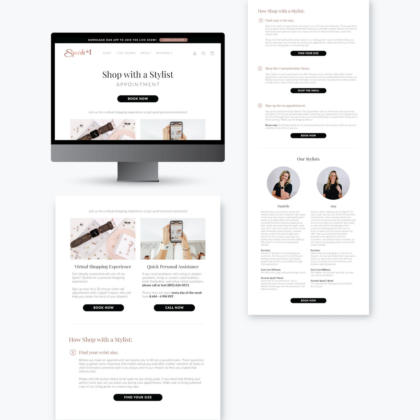 Shop with a Stylist Website Page