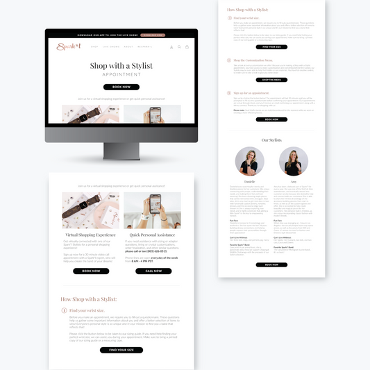 Shop with a Stylist Website Page
